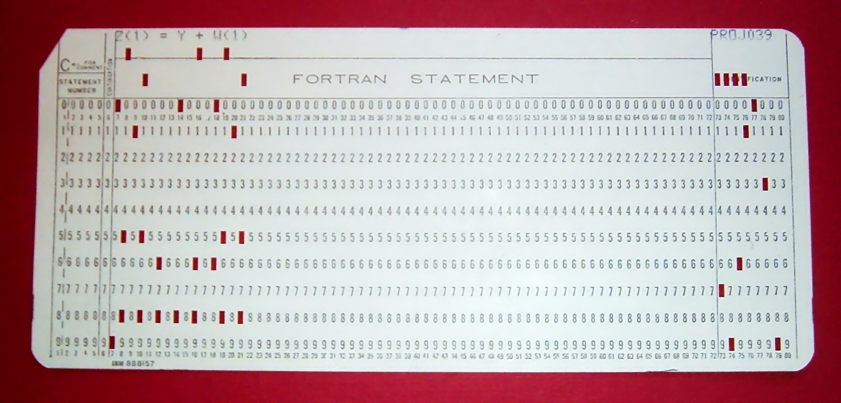 A FORTRAN punched card