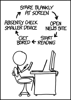 xkcd comic: a cycle of activities drawn as a loop with no exit