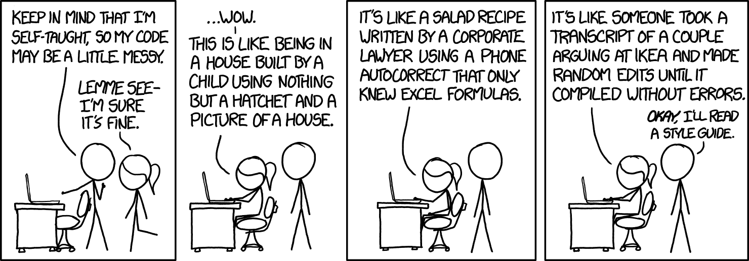 xkcd comic: Code Quality