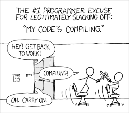 xkcd comic: Compiling